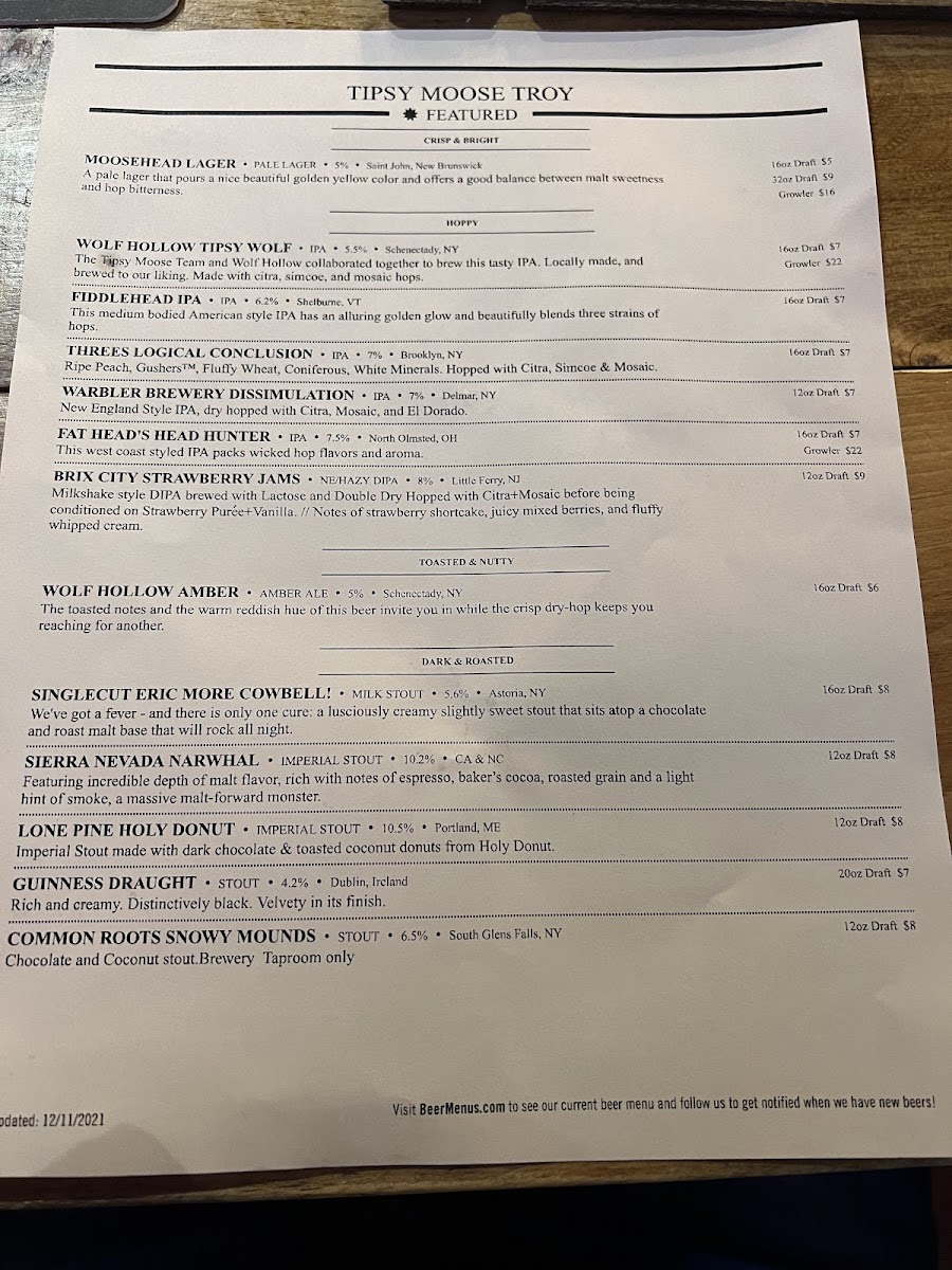 Tipsy Moose Tap & Tavern Menu - Image 6